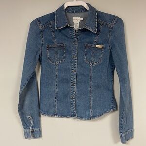 Calvin Klein Jeans Denim Shirt, 100% cotton, Fitted. 2 pockets, snap front, S/P
